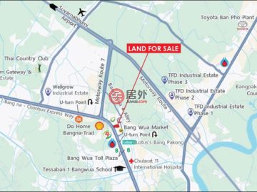 Land for sale on Bangna-Trad Road Km.39